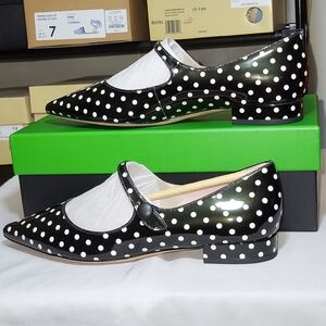 Kate Spade Patent Maya Flats  / Black/Cream
